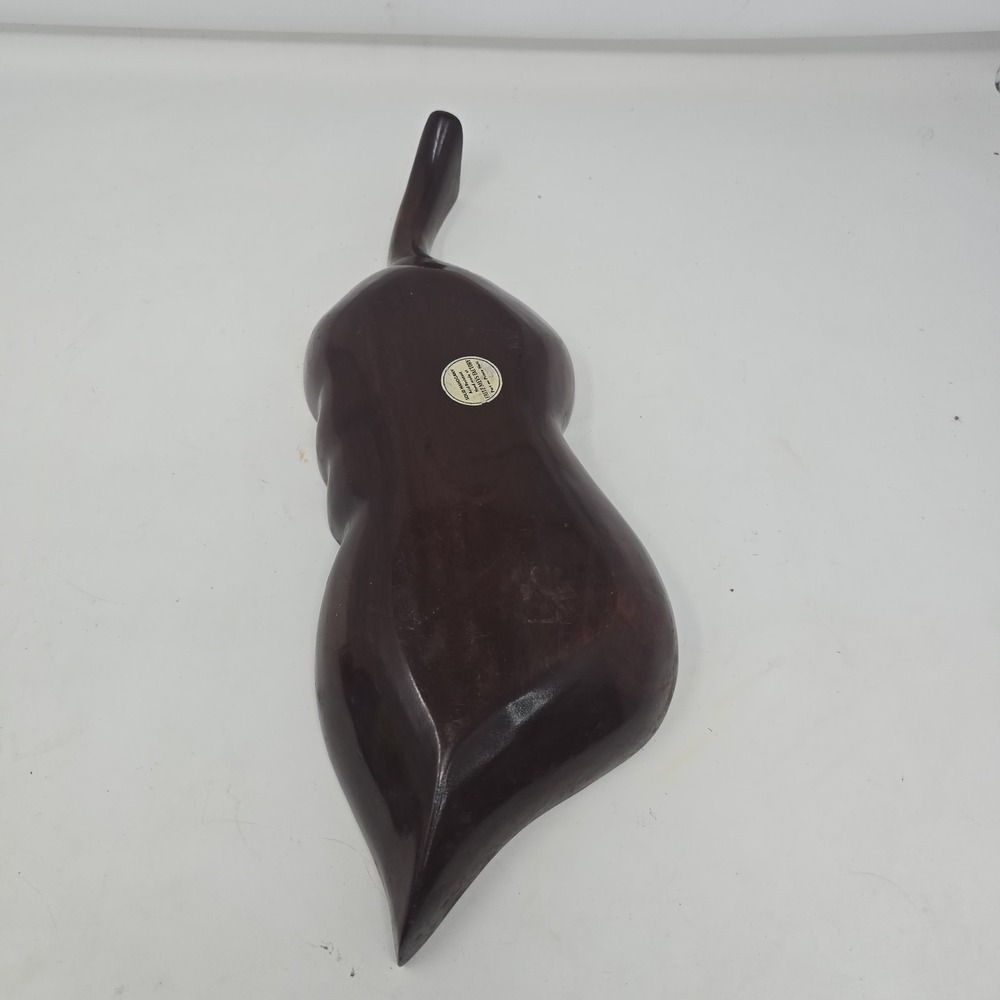 Vtg Wood Bowl, Mahogany from Haiti. Hand carved Leaf shape - Picture 9 of 11